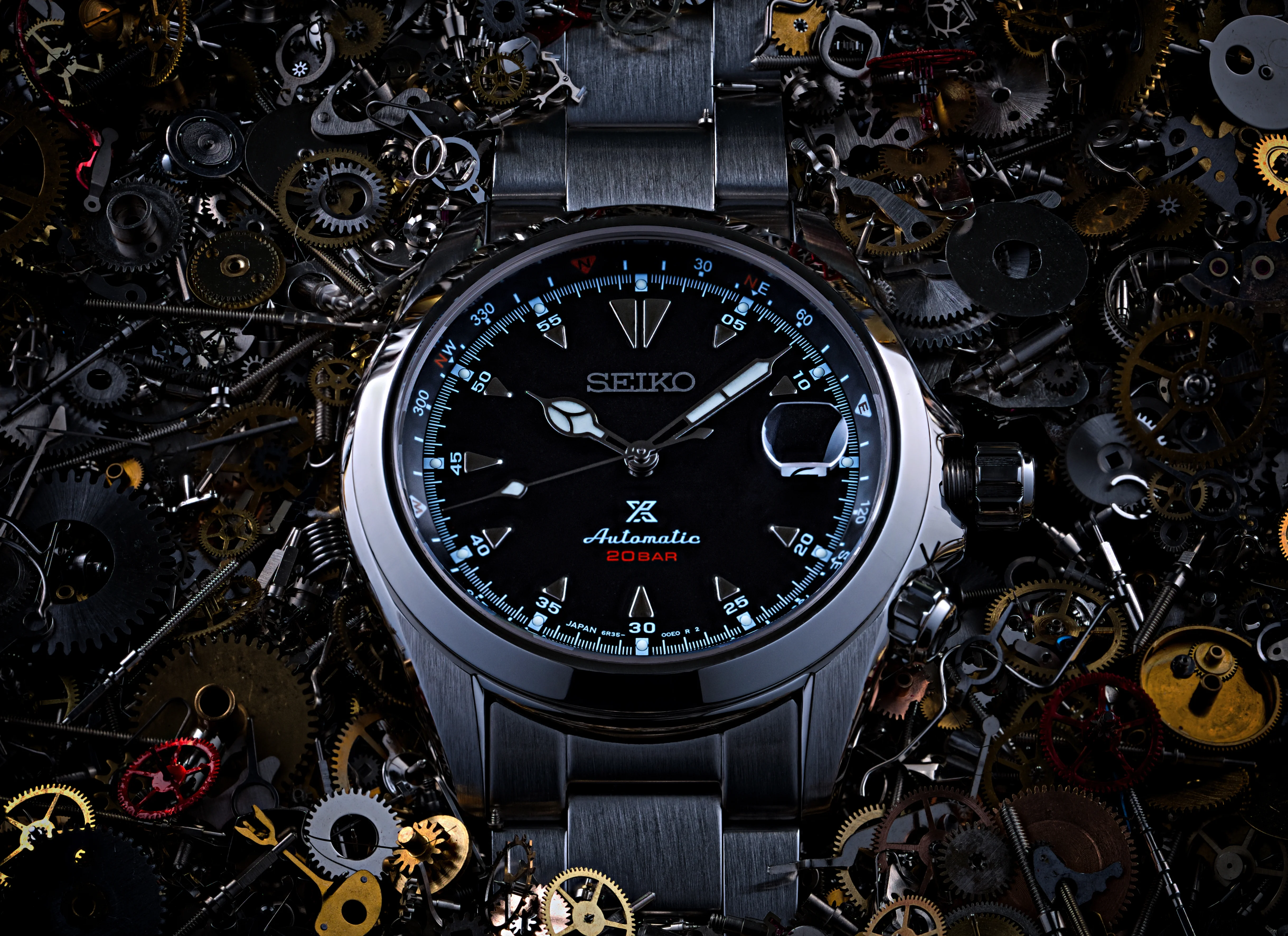 Example of PSC Diamond Safety Mark marking found on a watch — close-up identification photo