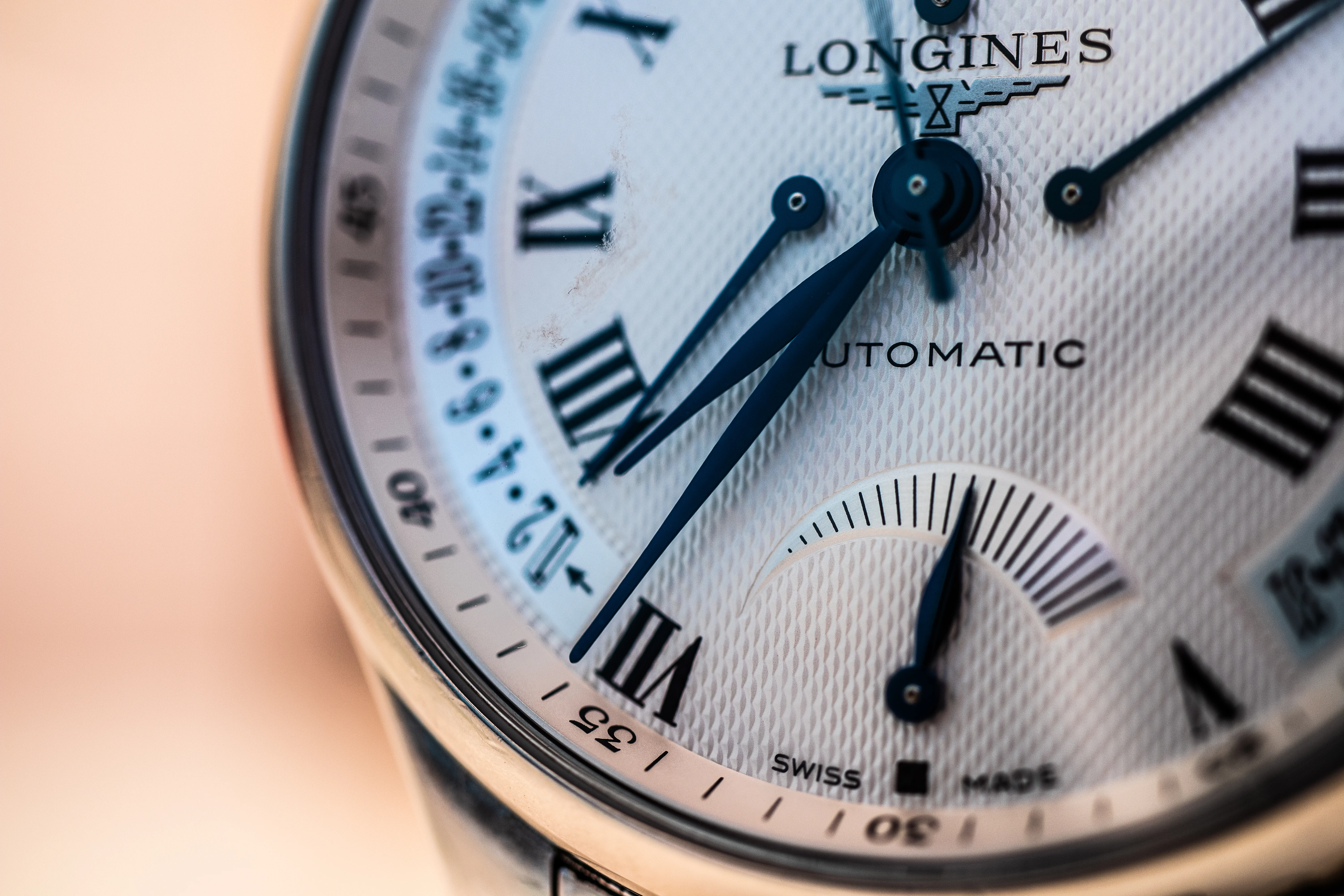 Swiss Made label on a watch dial